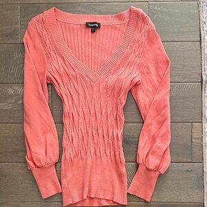 Bebe- women’s orange fitted shirt - size S (vintage). Cute!